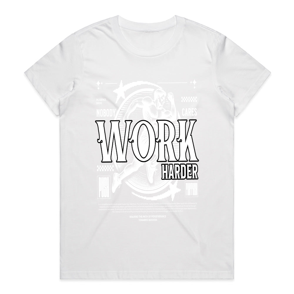 "Nobody Cares, Work Harder" Motivational Gym T-Shirt – Hustle & Grind