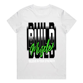 "Build Muscle" Motivational Gym T-Shirt – Believe in Your Strength