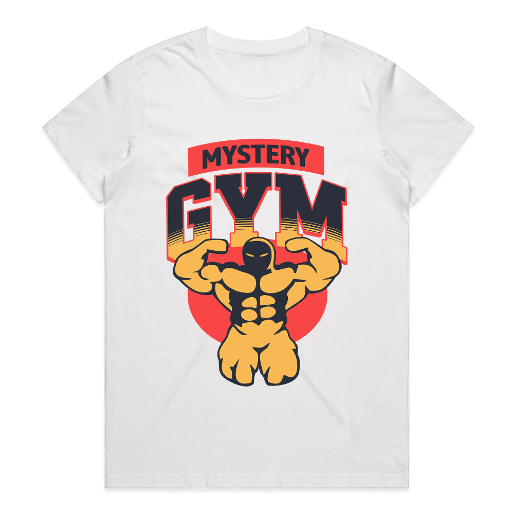 "Mystery Gym" Muscle-Building T-Shirt – Bold Fitness & Bodybuilding Tee
