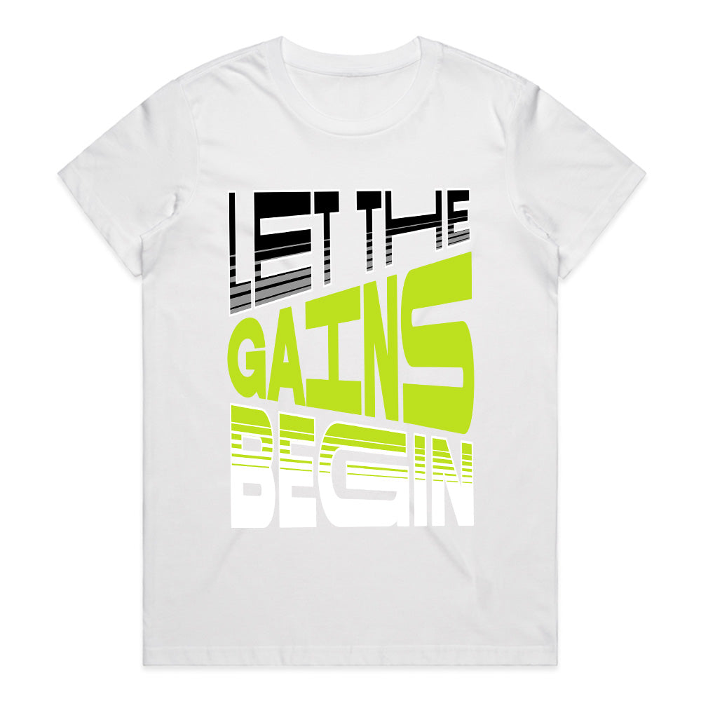 "Let the Gains Begin" Motivational Gym T-Shirt – Stylish Fitness Tee