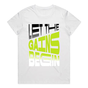 "Let the Gains Begin" Motivational Gym T-Shirt – Stylish Fitness Tee