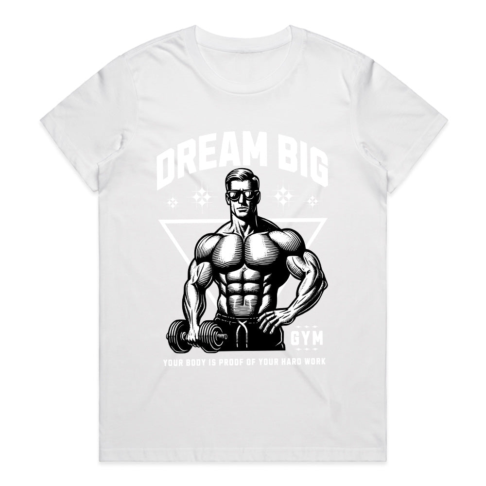 Dream Big – Bodybuilding & Fitness Motivational Black T-Shirt