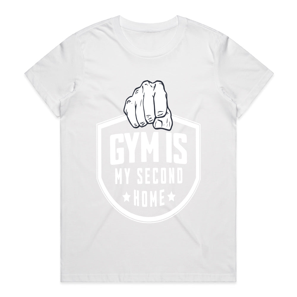 "Gym Is My Second Home" Hardcore Fitness T-Shirt – Dedication & Strength