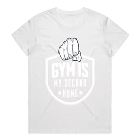 "Gym Is My Second Home" Hardcore Fitness T-Shirt – Dedication & Strength