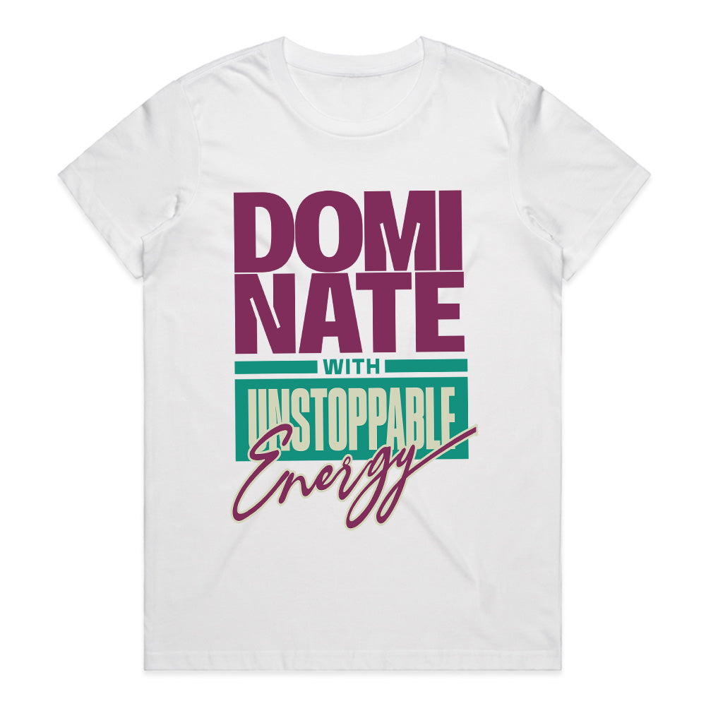 "Dominate with Unstoppable Energy" Motivational Gym T-Shirt – Power & Confidence