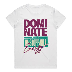 "Dominate with Unstoppable Energy" Motivational Gym T-Shirt – Power & Confidence