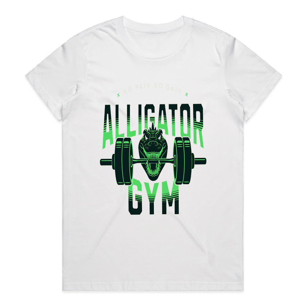 "Alligator Gym – No Pain No Gain" Hardcore Workout T-Shirt – Strength & Determination