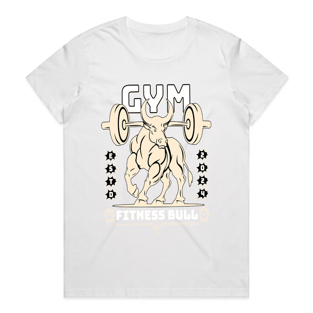 "Fitness Bull" Powerlifting Gym T-Shirt – Strength, Power & Determination