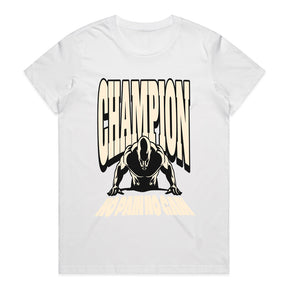 "Champion – No Pain No Gain" Motivational Gym T-Shirt – Train Like a Winner