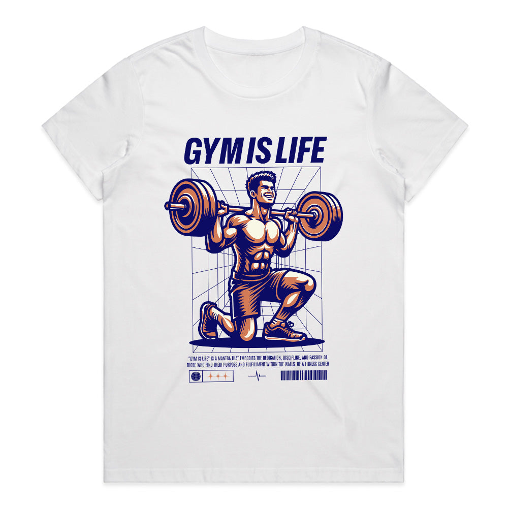 "Gym Is Life" Motivational Workout T-Shirt – Lift, Train, Dominate