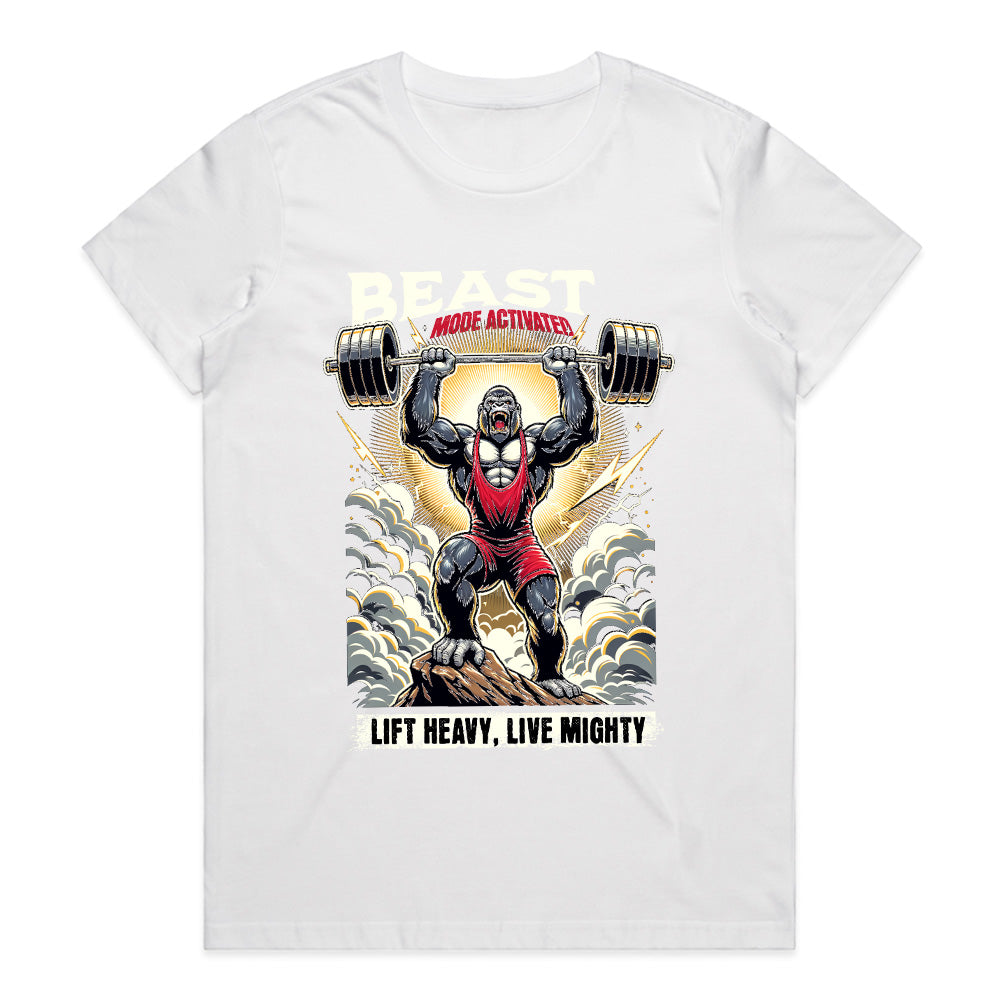 "Beast Mode Activated" Gorilla Powerlifting Gym T-Shirt – Lift Heavy, Live Mighty