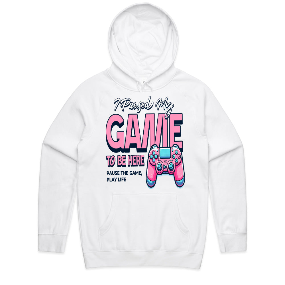 "I Paused My Game to Be Here" Fun Gamer T-Shirt – Stylish & Playful Design