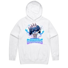 "Gamers Don’t Die, They Respawn – Skeleton Hand Gaming T-Shirt"