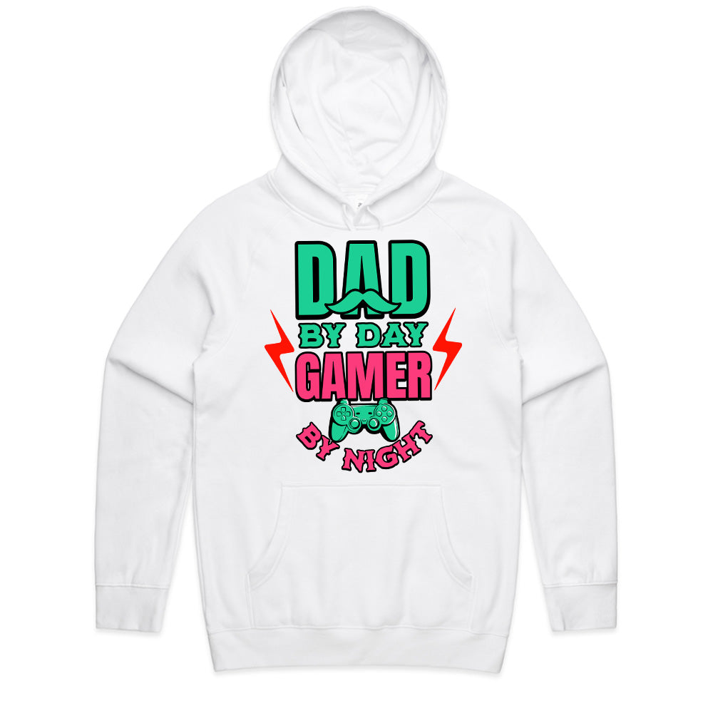 "Dad by Day, Gamer by Night – Funny Gaming T-Shirt for Gamer Dads"