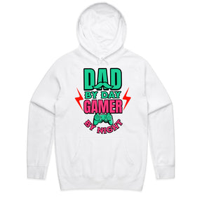 "Dad by Day, Gamer by Night – Funny Gaming T-Shirt for Gamer Dads"