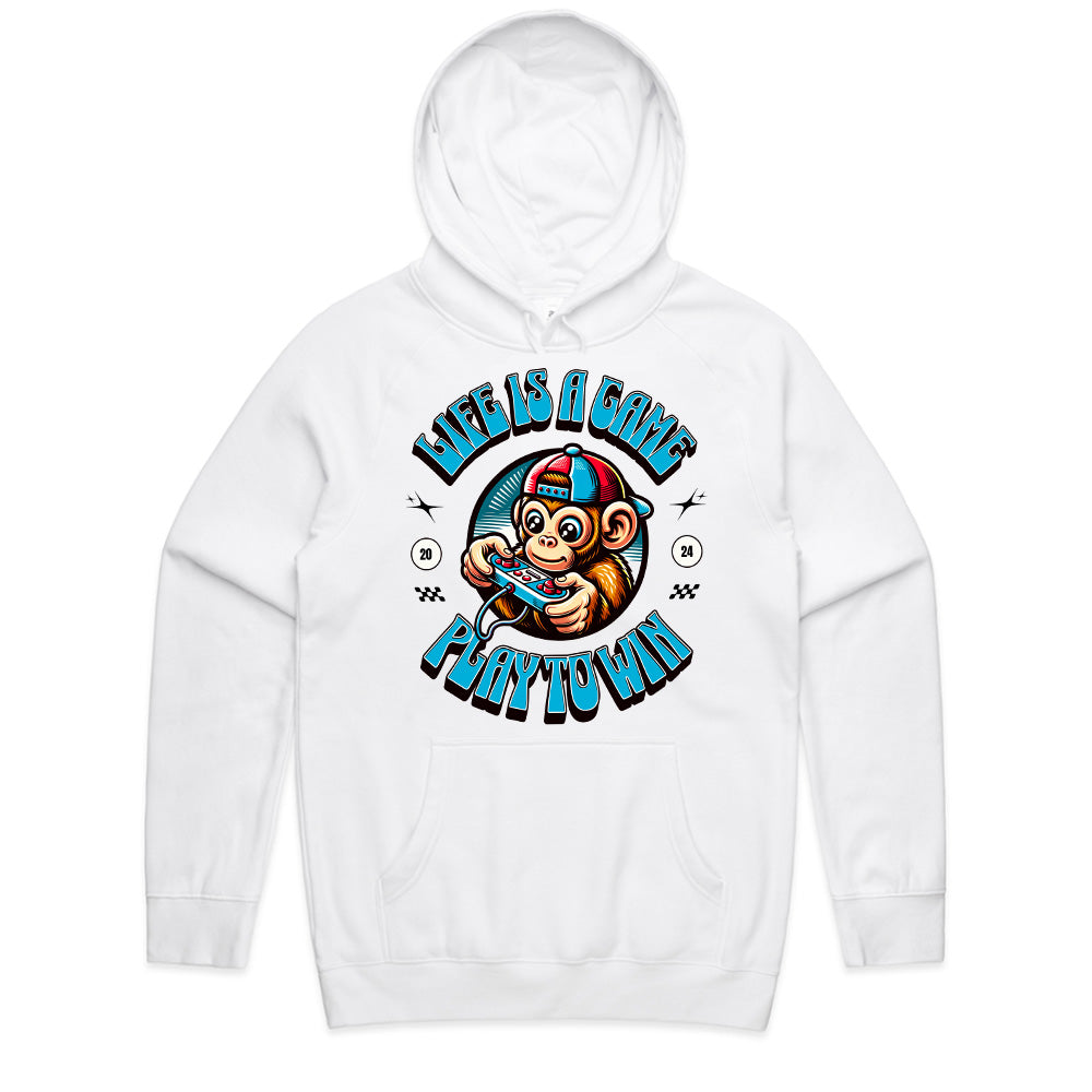 "Life Is a Game – Play to Win" Gamer Monkey T-Shirt