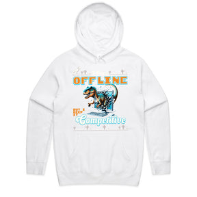 "I Play It Offline, But I Keep It Competitive" Dinosaur Gamer T-Shirt