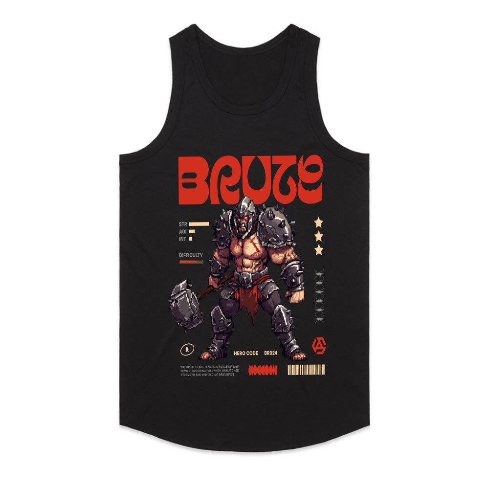 "BRUTE – Retro Pixel Warrior Gaming T-Shirt"