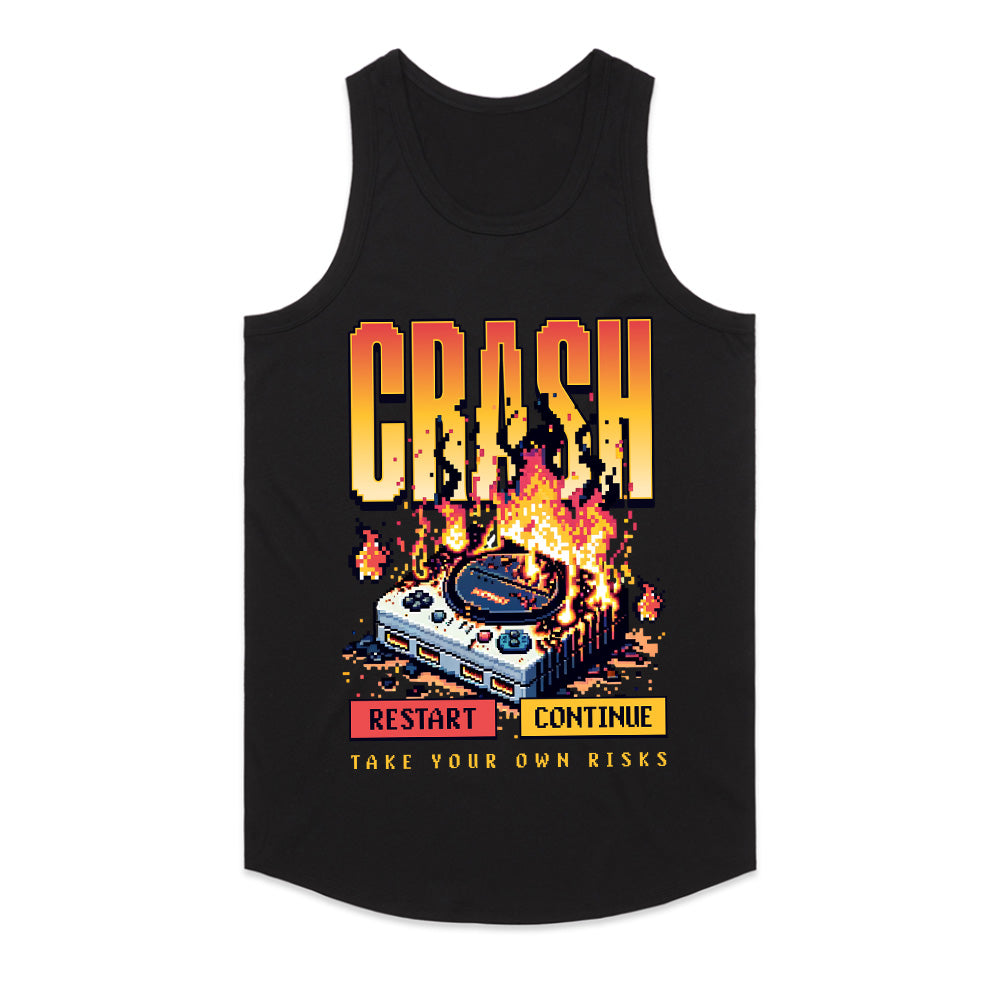 "CRASH – Retro Gaming Glitch Pixel Art T-Shirt"