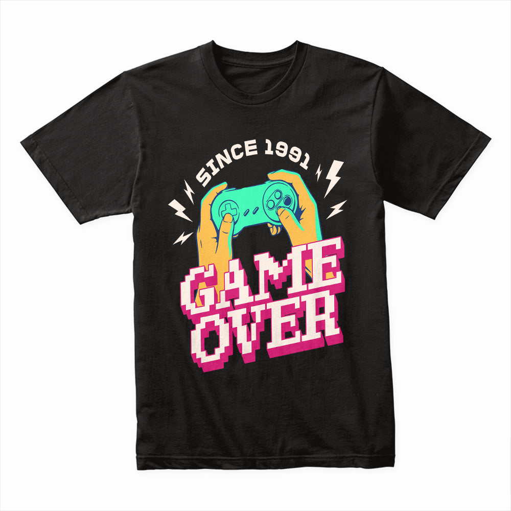 "Game Over Since 1991" Retro Gaming T-Shirt - Vintage Gamer Aesthetic