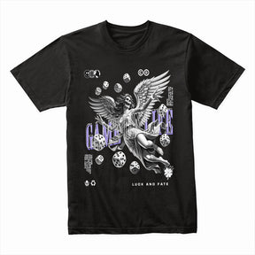 "Game of Life – Gothic Angel & Dice Fate T-Shirt"
