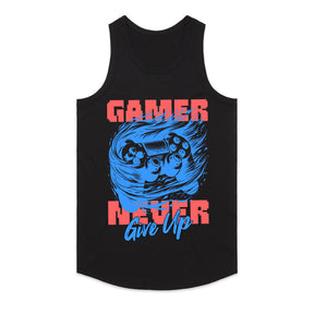 "Gamer Never Give Up" Motivational Gaming T-Shirt – Ultimate Gamer Spirit Tee