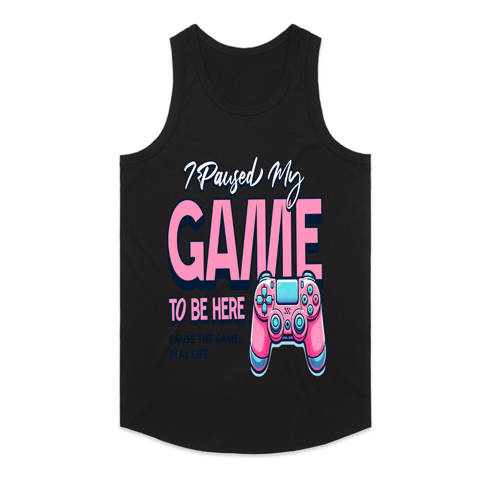 "I Paused My Game to Be Here" Fun Gamer T-Shirt – Stylish & Playful Design