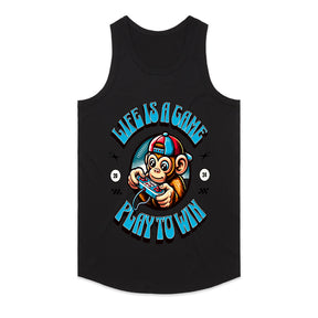 "Life Is a Game – Play to Win" Gamer Monkey T-Shirt