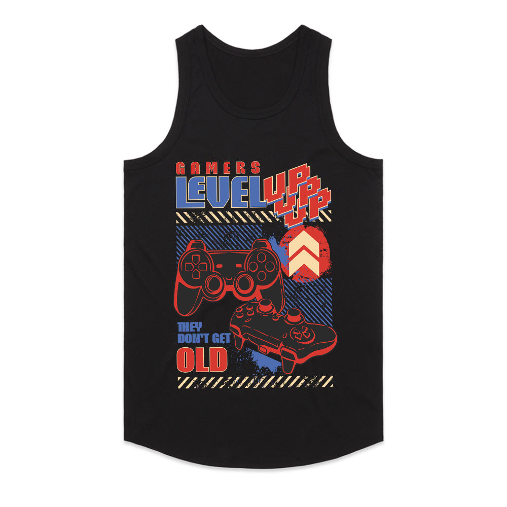 "Gamers Level Up – They Don’t Get Old" Retro Gaming Controller T-Shirt