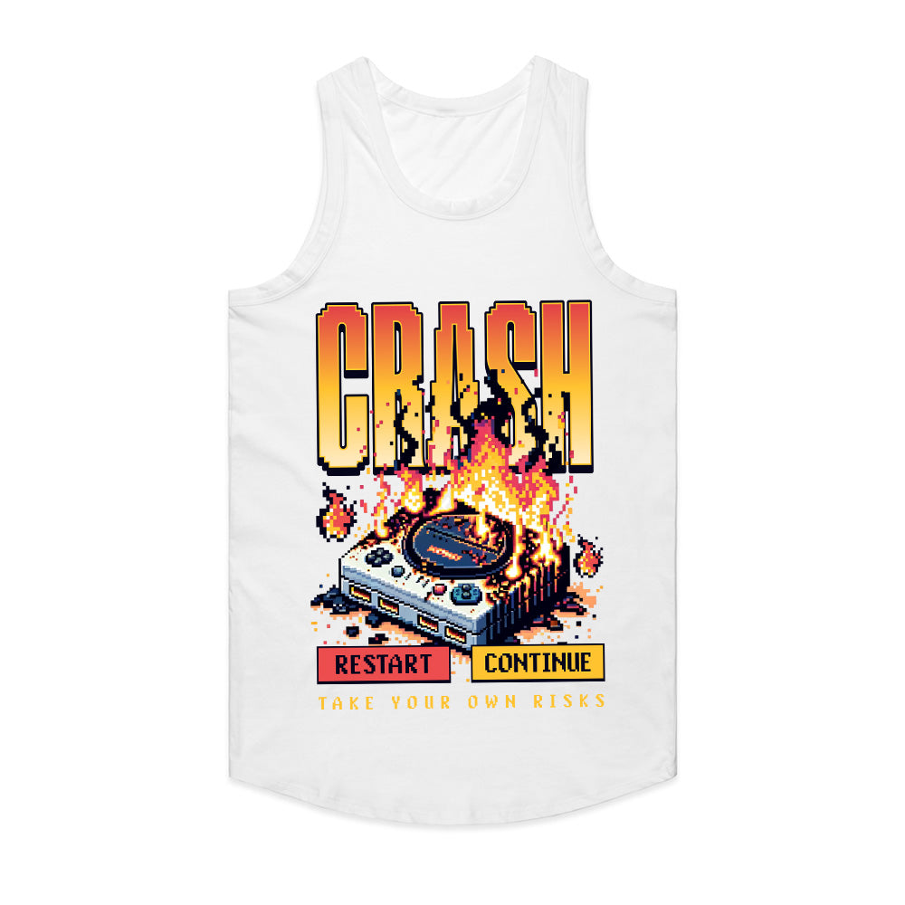"CRASH – Retro Gaming Glitch Pixel Art T-Shirt"