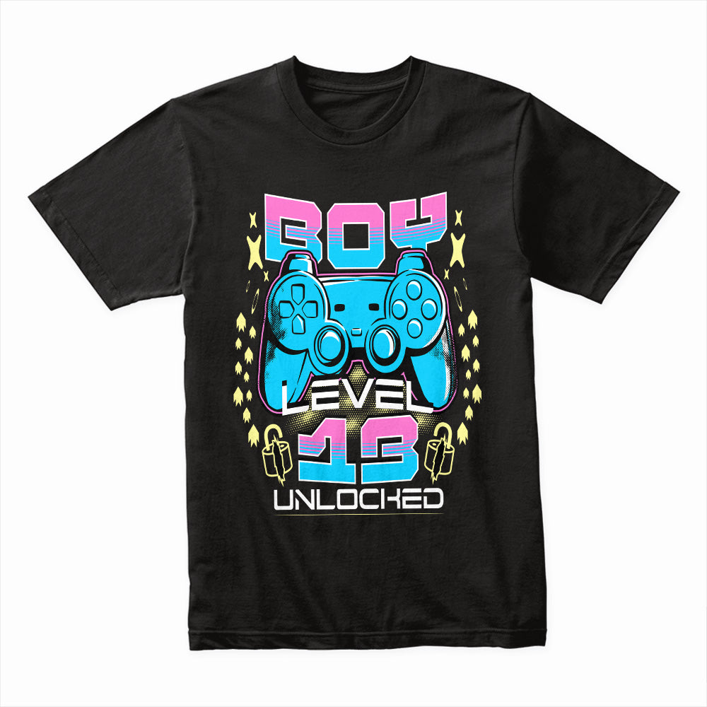 "Level 13 Unlocked Gamer T-Shirt – Cool Gaming Birthday Tee for Boys"