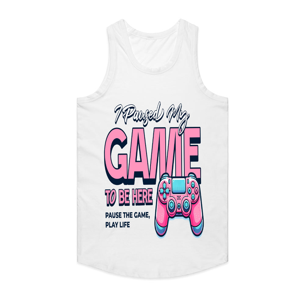 "I Paused My Game to Be Here" Fun Gamer T-Shirt – Stylish & Playful Design
