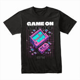 "Game On, Life Off – Retro Cyberpunk Gaming T-Shirt for Gamers"
