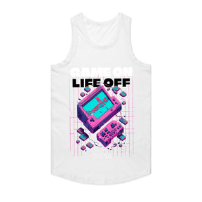 "Game On, Life Off – Retro Cyberpunk Gaming T-Shirt for Gamers"