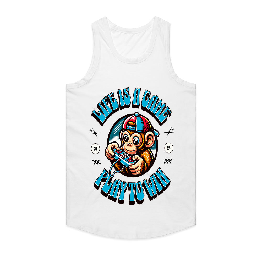 "Life Is a Game – Play to Win" Gamer Monkey T-Shirt