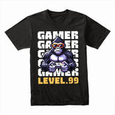 "Level 99 Gamer Gorilla – Pixel Art Retro Gaming T-Shirt"
