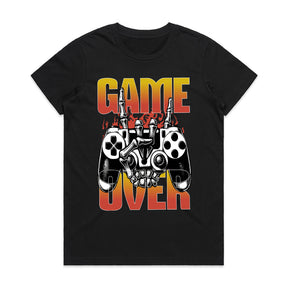 "Game Over" Skull Gamer T-Shirt - Hardcore Gaming Controller Design