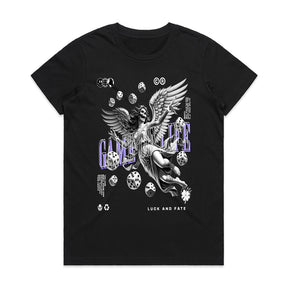 "Game of Life – Gothic Angel & Dice Fate T-Shirt"