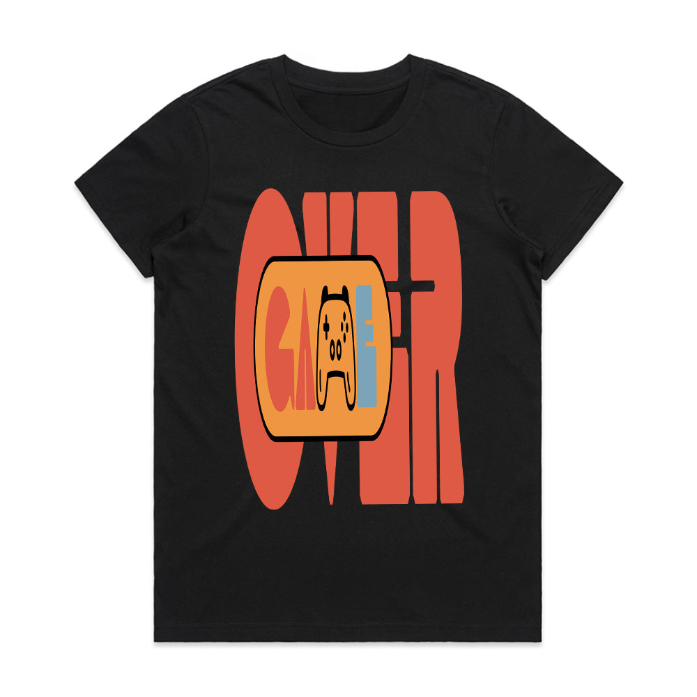 "Game Over" Minimalist Retro Gaming T-Shirt - Vintage Gamer Aesthetic
