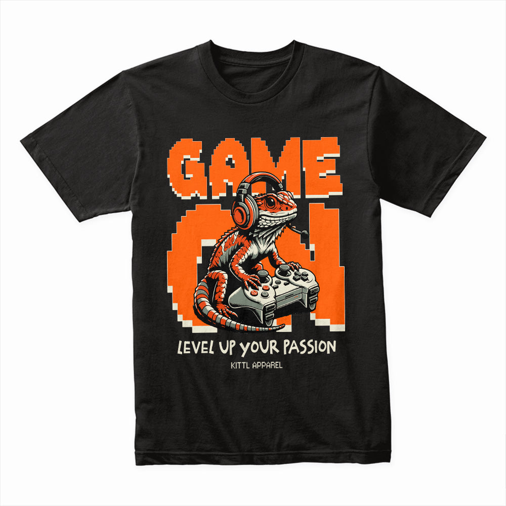 "Game On" Bearded Dragon Gamer T-Shirt - Level Up Your Passion