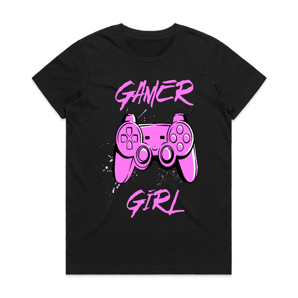 "Gamer Girl – Bold Pink Controller Gaming T-Shirt"