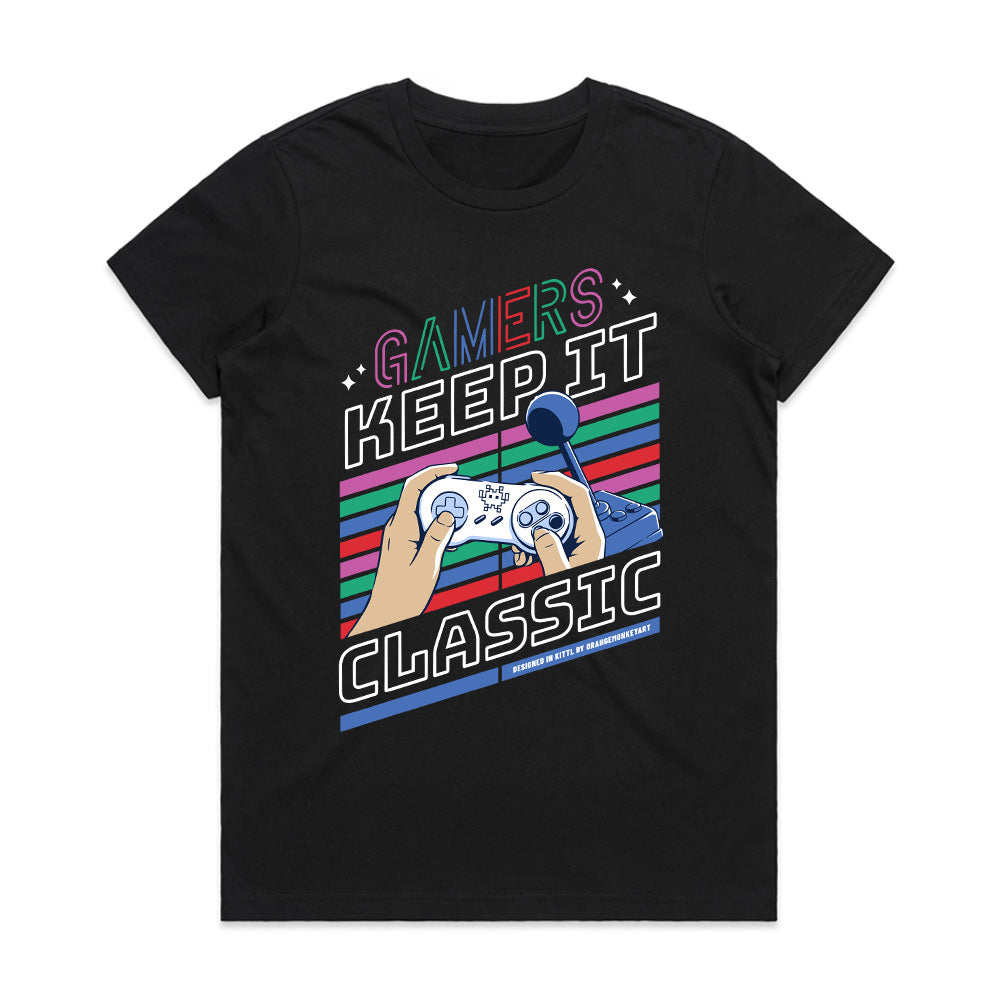 "Gamers Keep It Classic" Retro Gaming T-Shirt