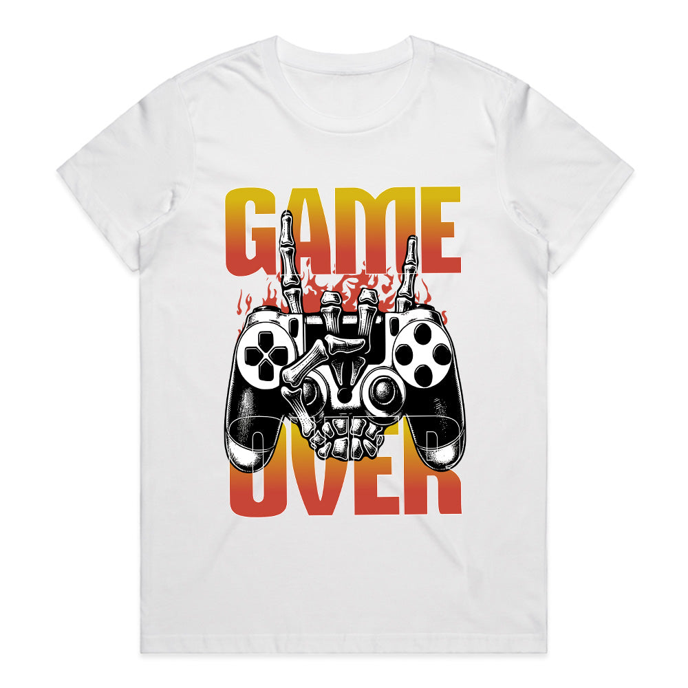 "Game Over" Skull Gamer T-Shirt - Hardcore Gaming Controller Design