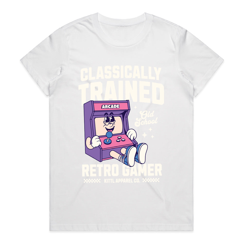 "Classically Trained Retro Gamer – Vintage Arcade T-Shirt"