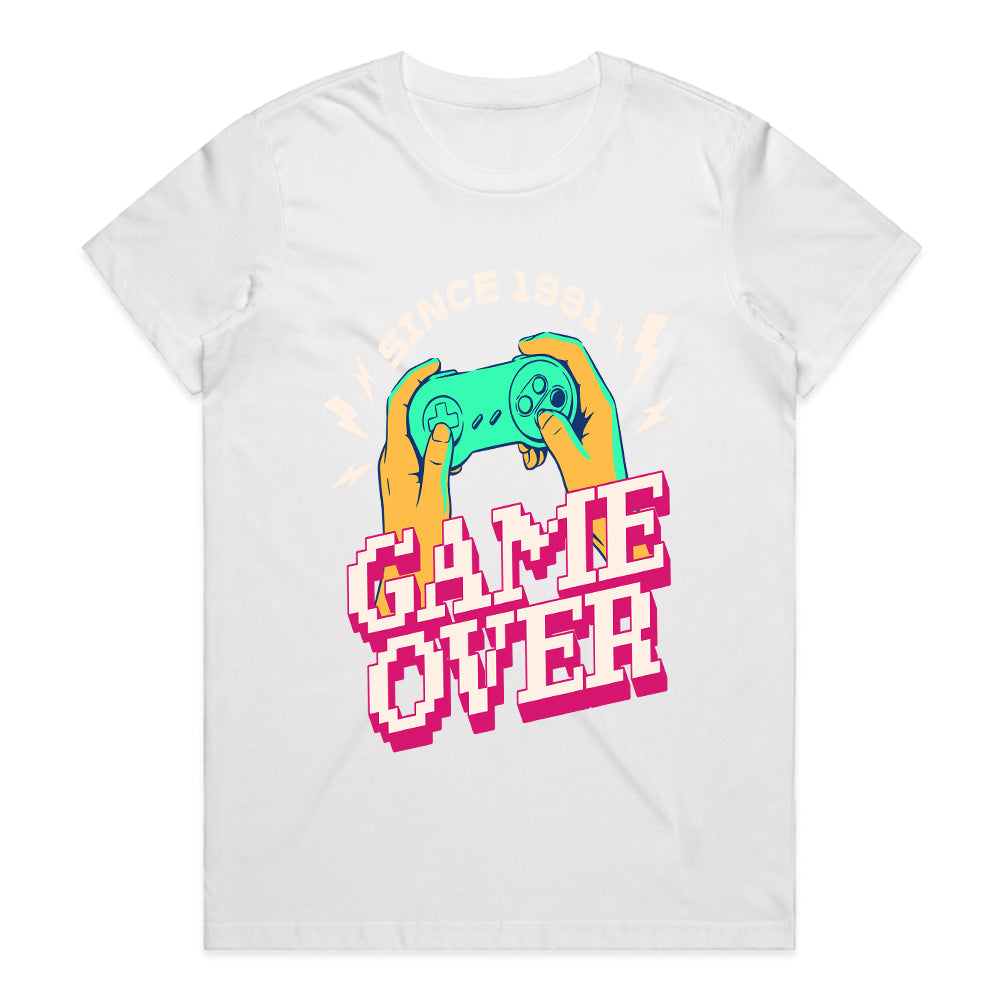 "Game Over Since 1991" Retro Gaming T-Shirt - Vintage Gamer Aesthetic