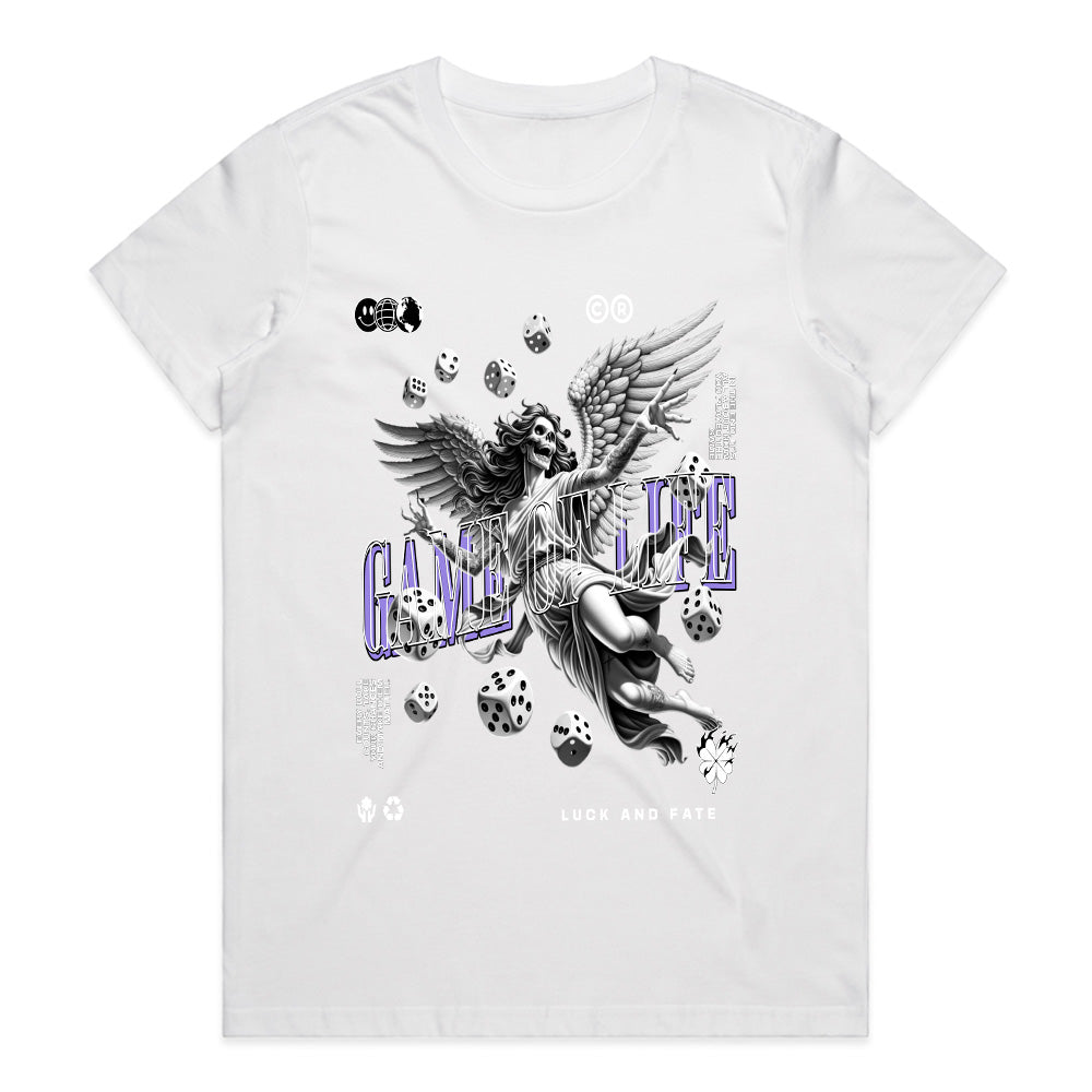 "Game of Life – Gothic Angel & Dice Fate T-Shirt"