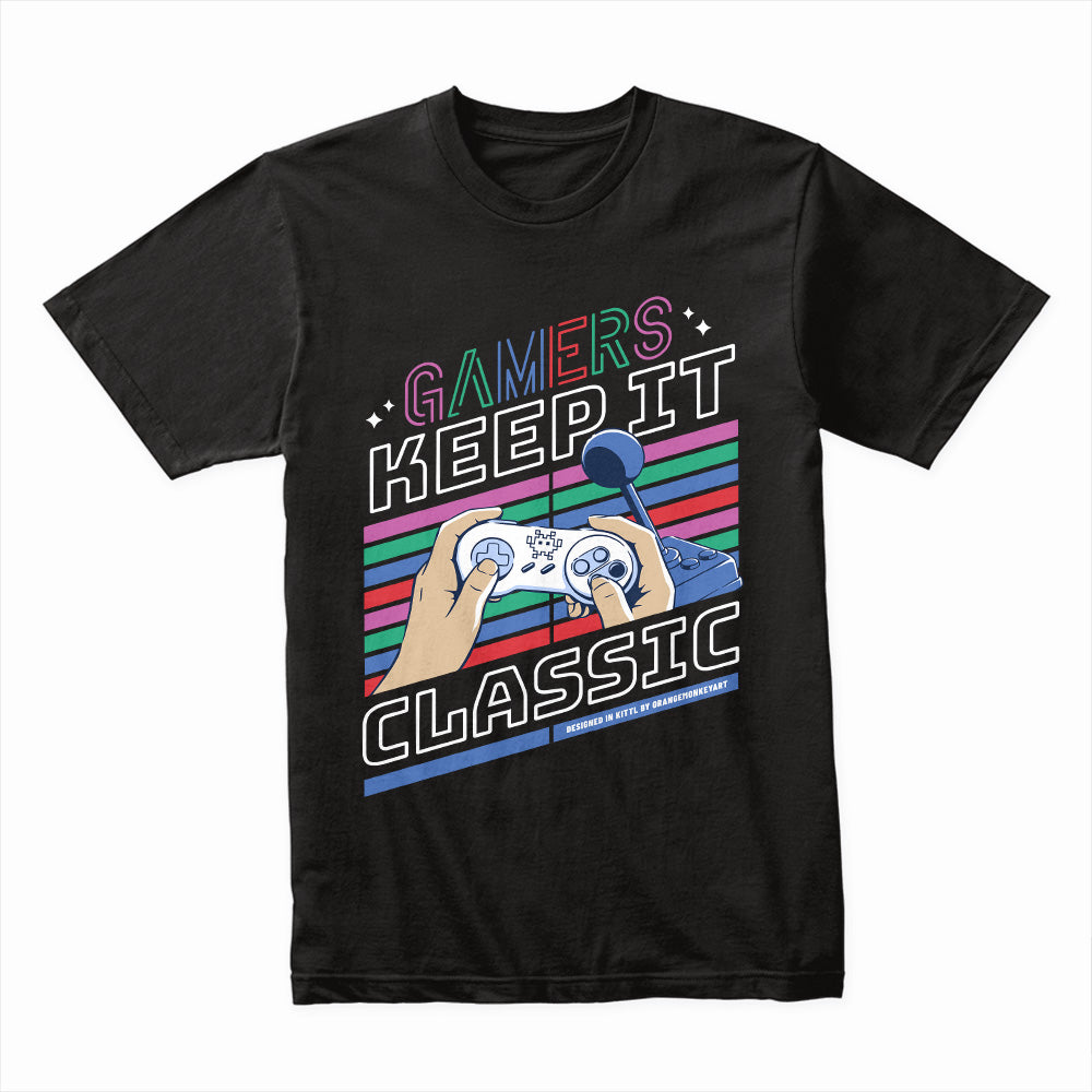 "Gamers Keep It Classic" Retro Gaming T-Shirt
