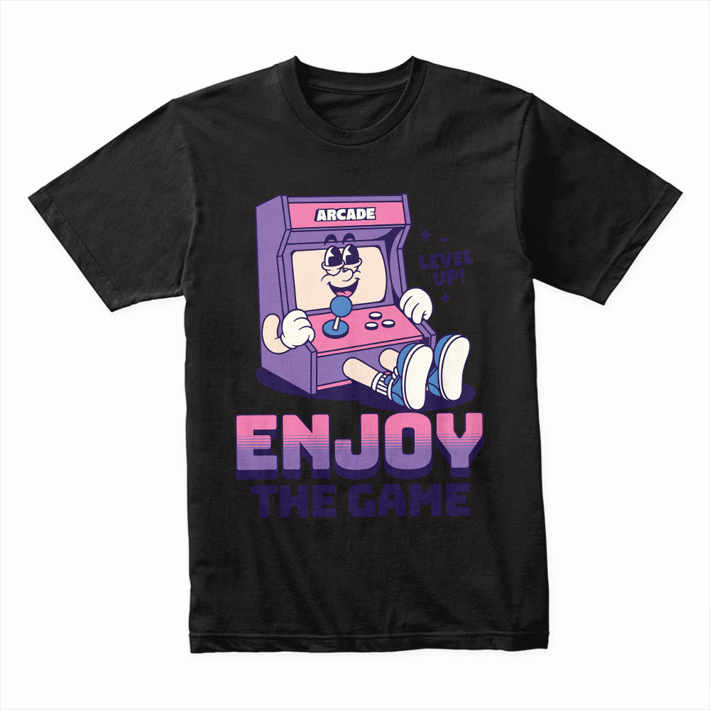 "Enjoy the Game" Retro Arcade Character T-Shirt