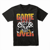 "Game Over" Skull Gamer T-Shirt - Hardcore Gaming Controller Design