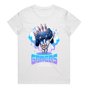 "Gamers Don’t Die, They Respawn – Skeleton Hand Gaming T-Shirt"